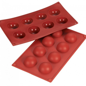 Форма силиконовая ПОЛУСФЕРА 8 ячеек.